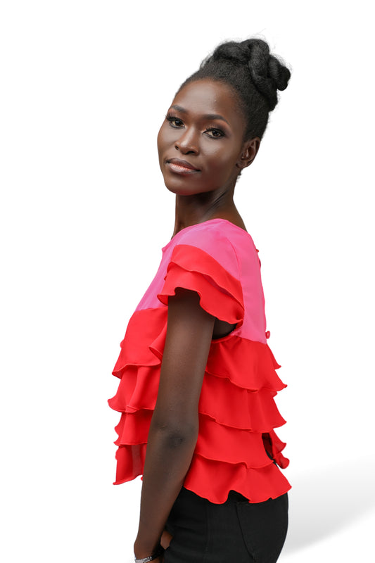 Paris Ruffled Crop Top