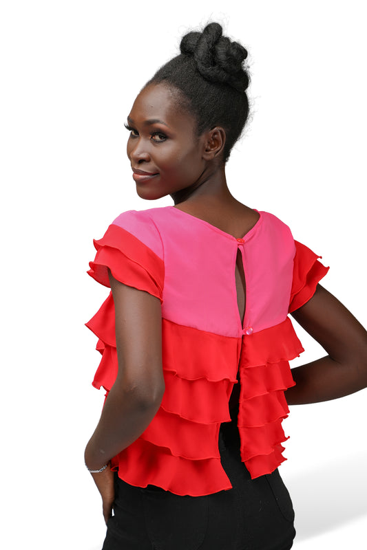 Paris Ruffled Crop Top